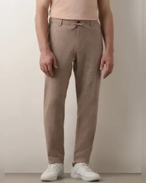 Men's Mid Rise Linen Pants, Brown