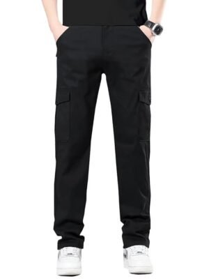 Men's Cargo Cotton Pants, Black