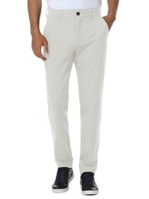 Men's Regular Fit Formal Trouser, Classic White