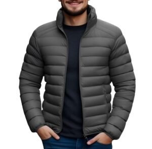 Men's Bomber Nylon Jacket, Grey