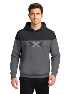 Trendy Cotton Hoodies for Men, Black/Grey