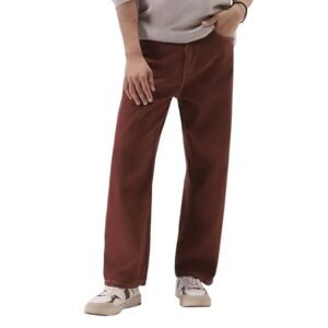 Men's Loose Mid Rise Jeans Brown