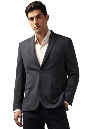 Men's Neo Slim Knit Textured Blazer, Charcoal