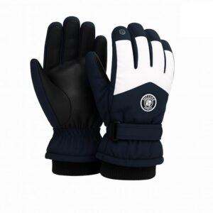 3 Fingers Touch Screen Unisex Woolen Gloves, Thermal Hand Gloves For Men & Women - Blue
