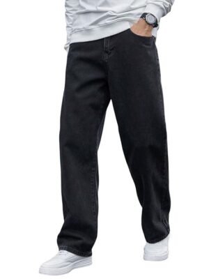 Mens Regular Fit Mide Rise Jeans - Carbon Black