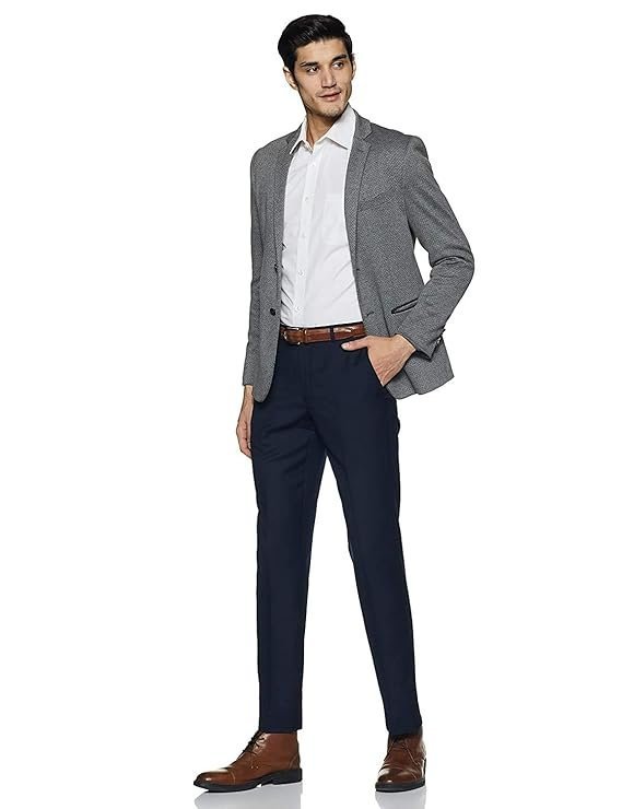 Men's Classic Formal Trousers, Blue - Image 3