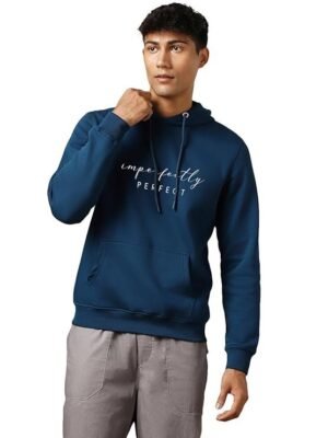 Printed Hoodies for Man, Navy Blue