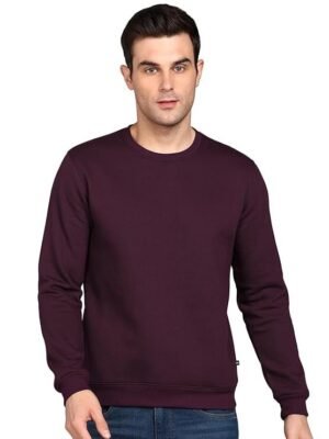 Men's Cotton Round Neck Full Sleeve Sweatshirt, Purple