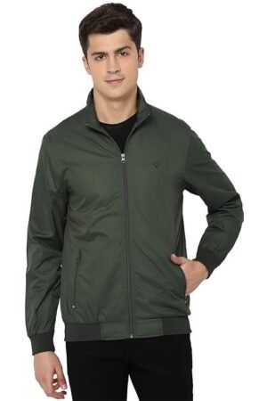 Men's Polyester Casual Jacket, Green