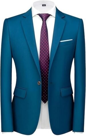 Men's Stylish Party Casual Breasted Blazer, Dark Blue