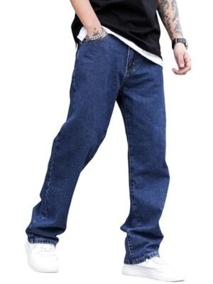 Mens Regular Fit Mide Rise Jeans - Dark Blue