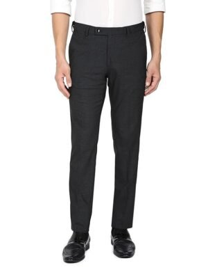 Men's Mid Rise Tailored Formal Trousers, Black