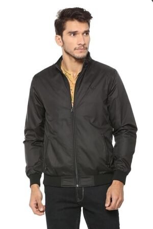 Men's Polyester Casual Jacket, Black