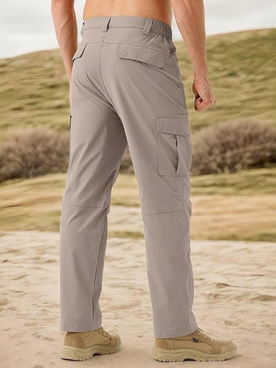 Men's Functional Straight-Fit Cargo Pants - Beige - Image 2