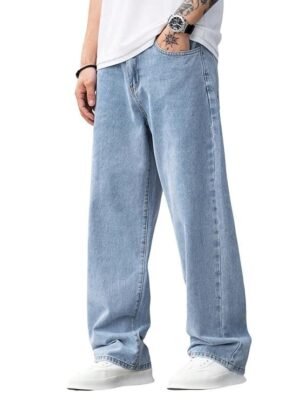 Mens Regular Fit Mide Rise Jeans - Light Blue