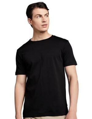 Men's Super Soft Round Neck Solid T-Shirt, Black
