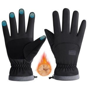 Winter Gloves for Men and Women, Full Hand Touchscreen Winter Gloves - Black