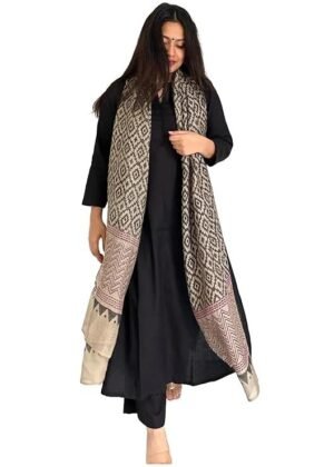 Women's Rayon Viscose Straight Solid Kurta with Pant & Dupatta, Black
