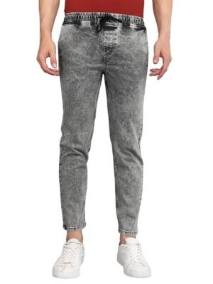 Men Mid Rise Regular Fit Jogger Jeans - Light Grey