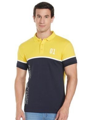 Men's Polo T-Shirt, Yellow/Black