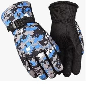 Full Finger Winter Gloves with Fur Inside - Men and Women 1 Pair Multicolor
