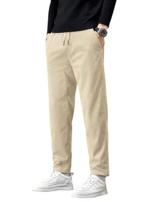 Men's Comfortable Corduroy Pants, Cream