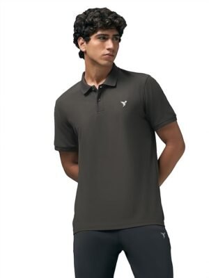 Men's Half Sleeve Polo T-Shirt, Dark Grey