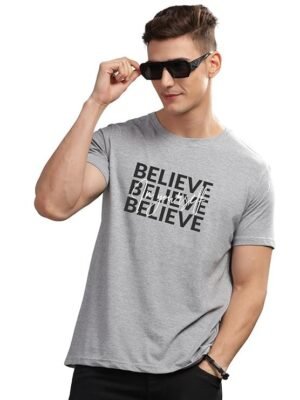 Men's Printed T-Shirt, Grey