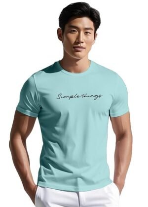 Men's Trendy Printed T-Shirt, Sky Blue