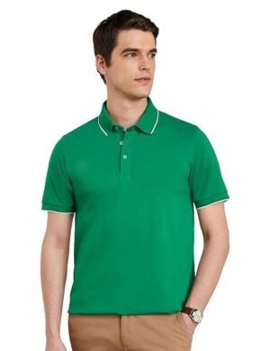 Men's Cotton Stretch Solid Polo T-Shirt, Green