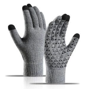 Winter Cycling Gloves for Men & Women with Touchscreen Finger - Grey