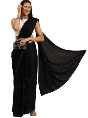 Women's Ethnic Saree, Black
