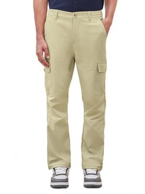 Cargo Elastic Waist Band Cargo Pants for Men - Beige