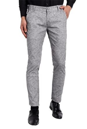 Men's Slim Fit Mid Rise Trouser, Grey