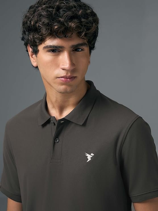 Men's Half Sleeve Polo T-Shirt, Dark Grey - Image 2